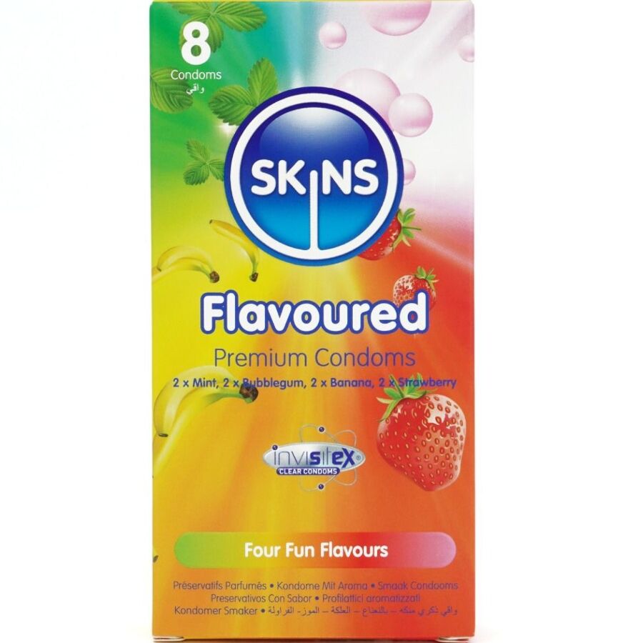 SKINS 8-pack premium kondomer med olika smaker