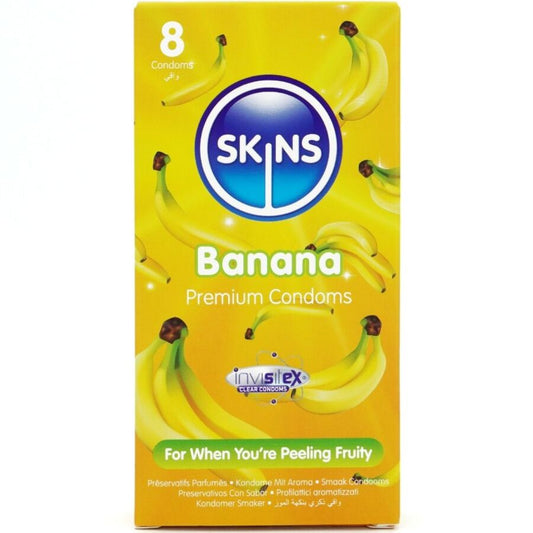 SKINS banan premium kondomer 8-pack
