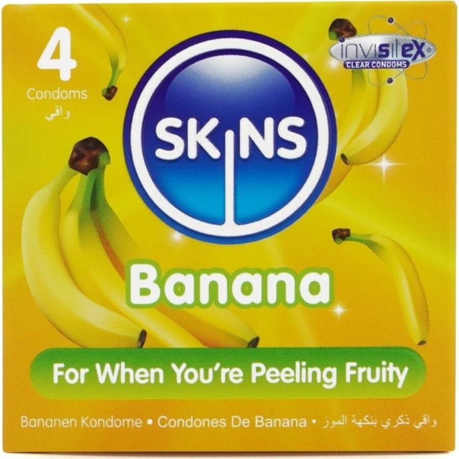 SKINS Banana Premium kondomer pack om 4 stycken