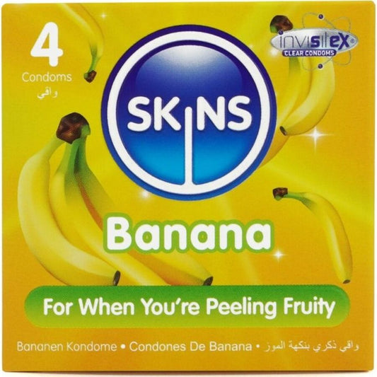SKINS Banana Premium kondomer pack om 4 stycken