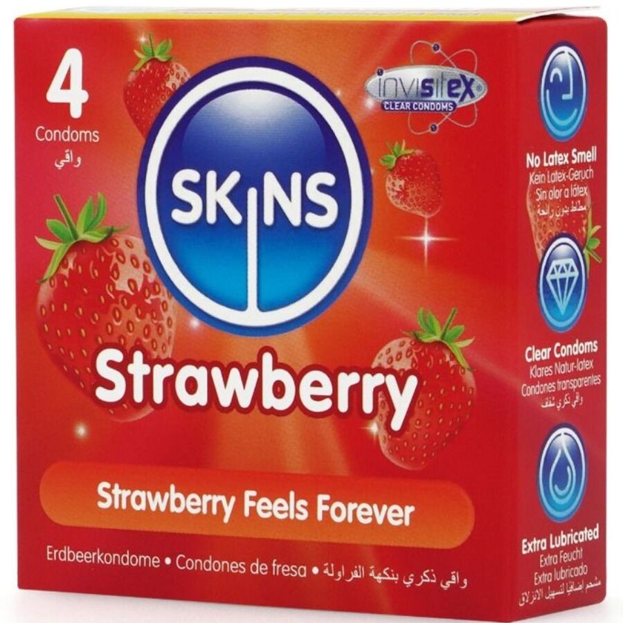 SKINS Jordgubb Premium Kondomer 4-pack