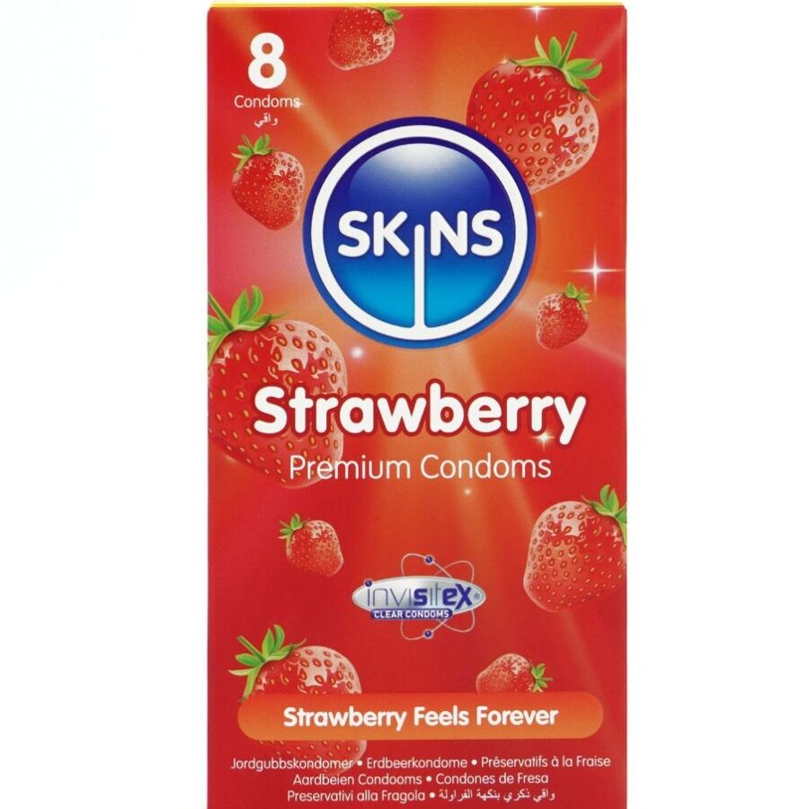 SKINS Jordgubb Premium Kondomer 8-pack