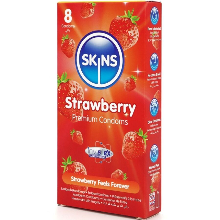SKINS Jordgubb Premium Kondomer 8-pack