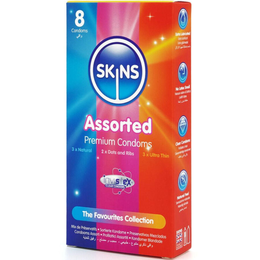 Skins assorterade premiumkondomer i 8-pack