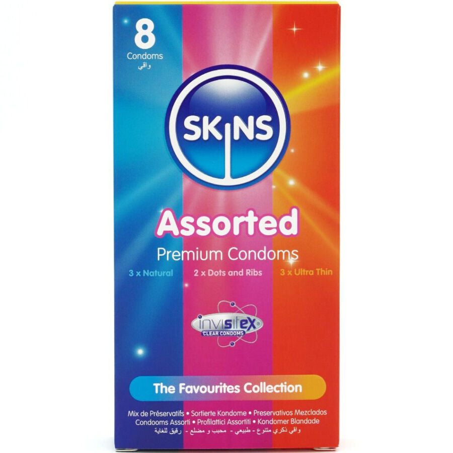 Skins assorterade premiumkondomer i 8-pack