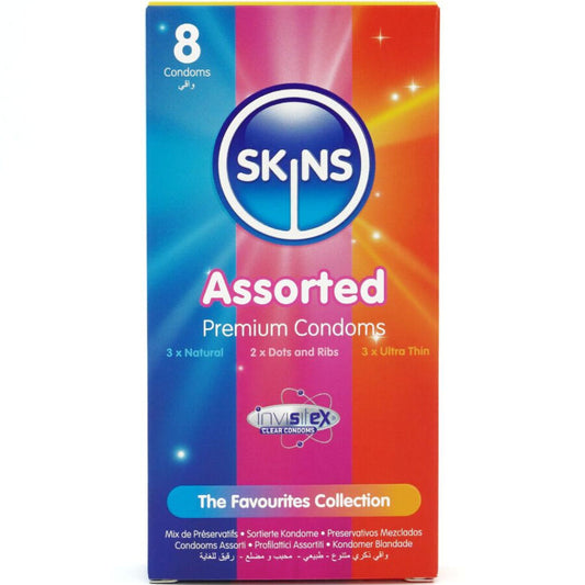 Skins assorterade premiumkondomer i 8-pack