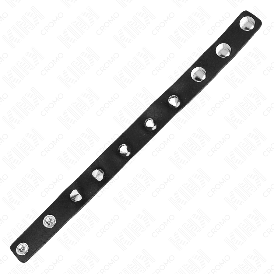 KINK - Läder Penisring med Spikar 21,5 x 1,6 cm