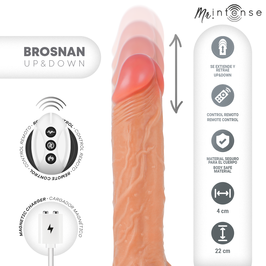 MR INTENSE BROSNAN realistisk dildo med vibration 22 cm