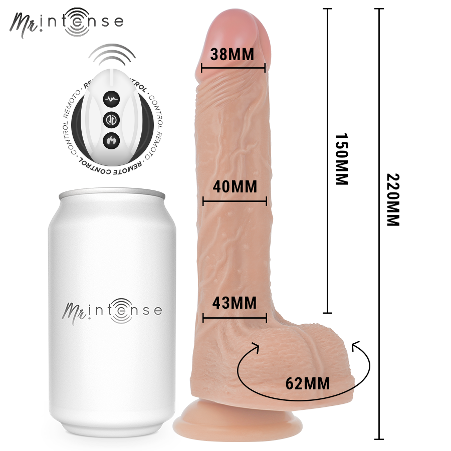 MR INTENSE BALDWIN realistisk dildo med vibration och fjärrkontroll