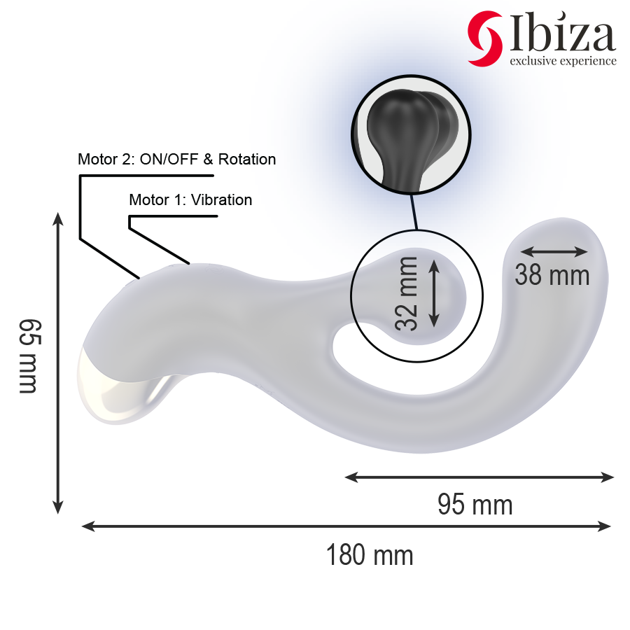 IBIZA vibrerande och roterande stimulator