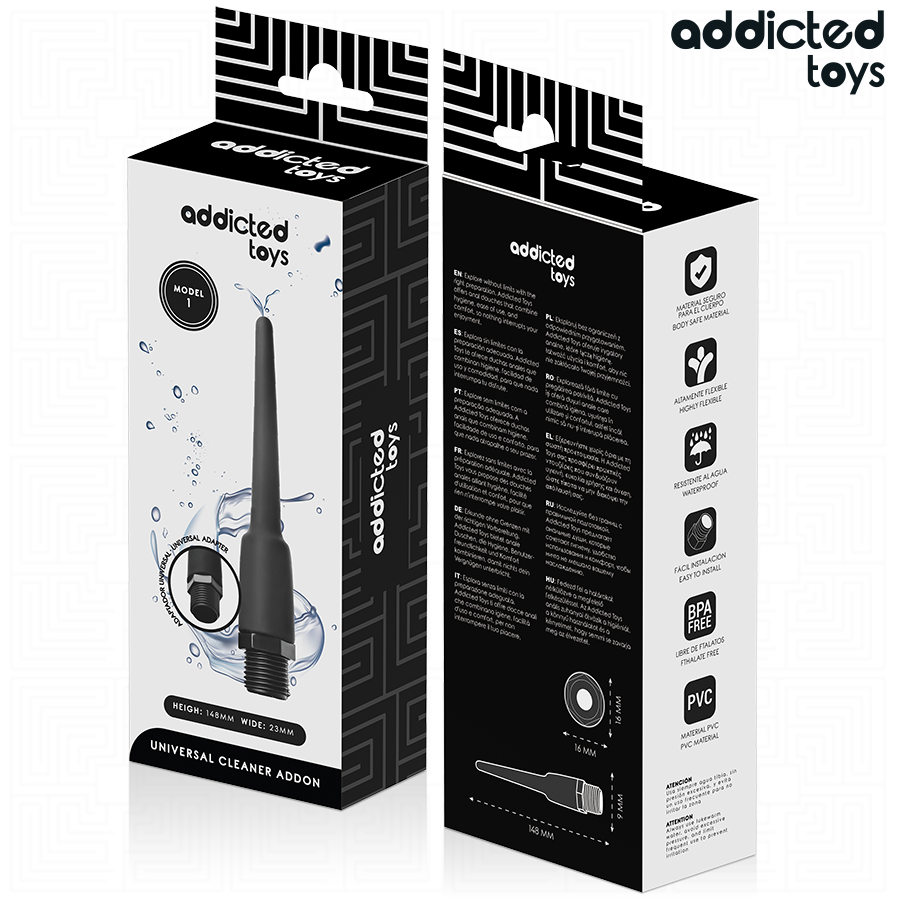 Addicted Toys analrengöring med universaladapter