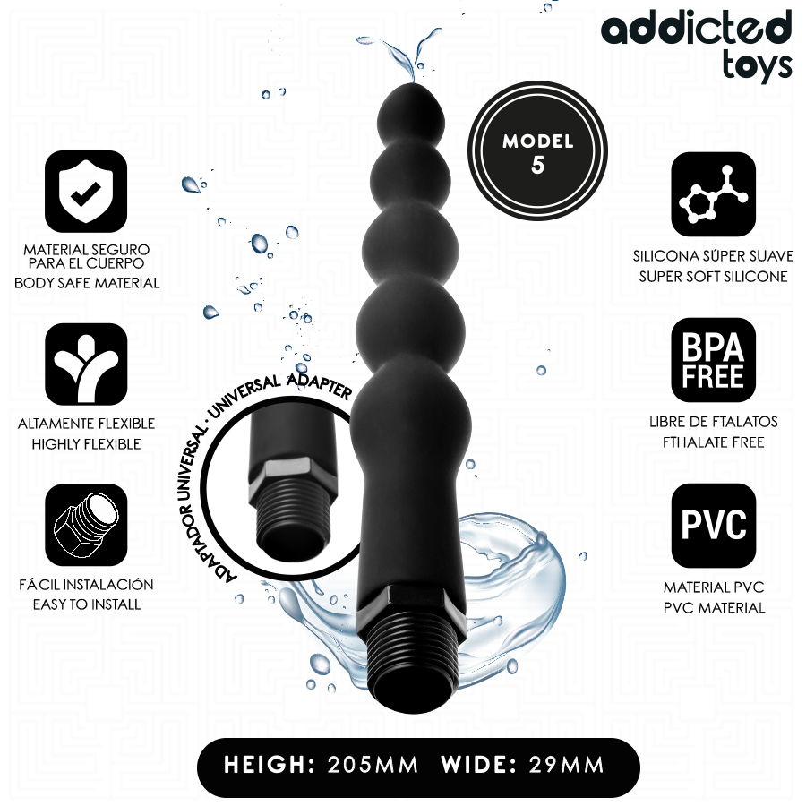 Addicted Toys analrengöring med universell adapter modell 5