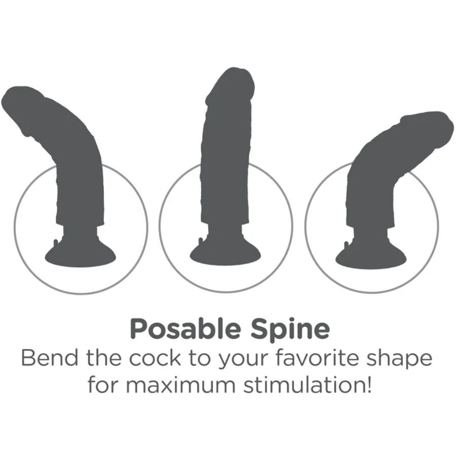 KING COCK vibrerande dildo brun 20,32 cm