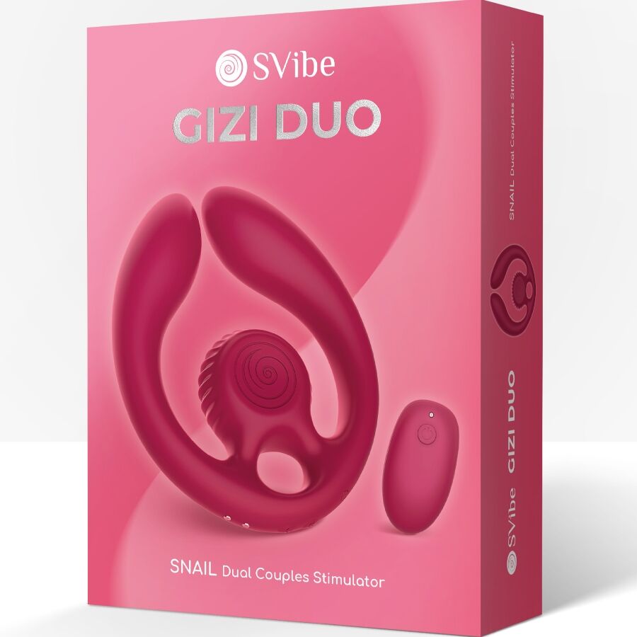 Snail Vibe GIZI Duo parstimulator med fjärrkontroll i burgundy