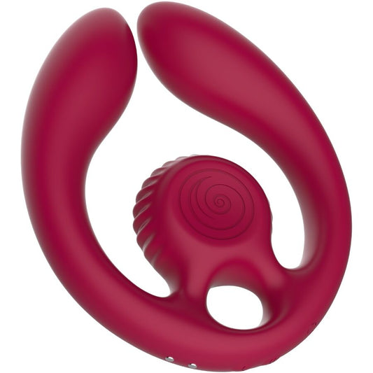Snail Vibe GIZI Duo parstimulator med fjärrkontroll i burgundy