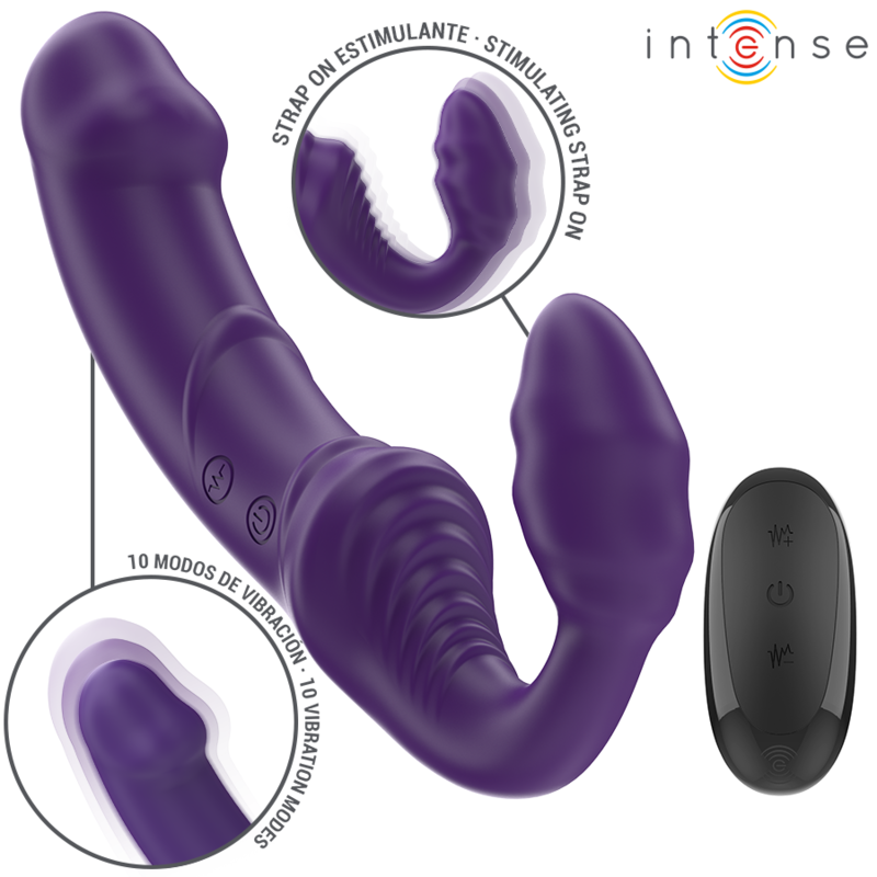 INTENSE - JILL DOUBLE VIBRATOR 20 CM LILA FJÄRRKONTROLL