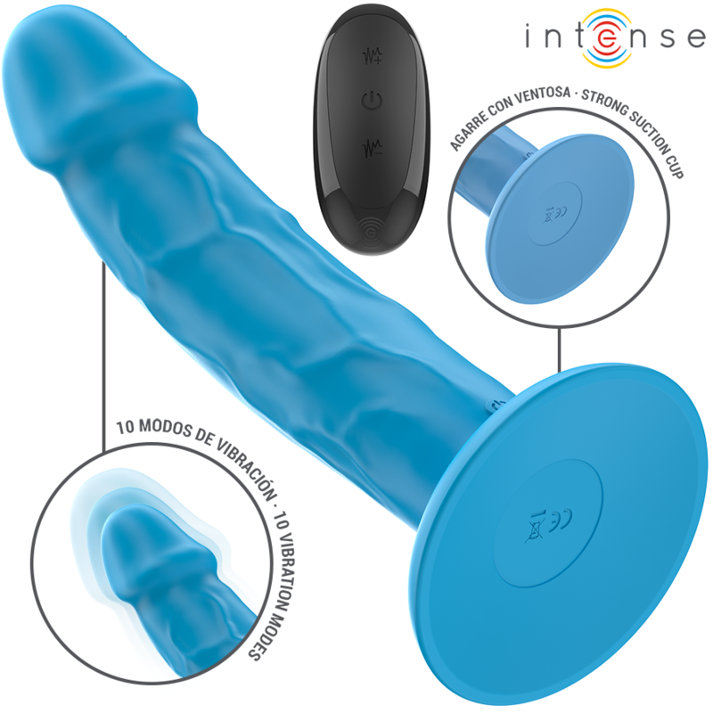PHOEBE realistisk vibrator i blått med fjärrkontroll