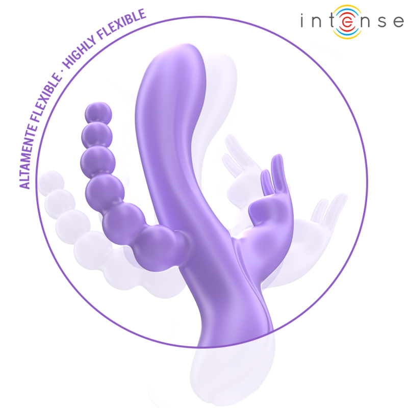 MIKO trippel vibrator med kanin och anal stimulering i lila