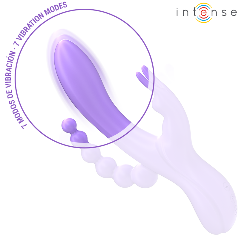MIKO trippel vibrator med kanin och anal stimulering i lila