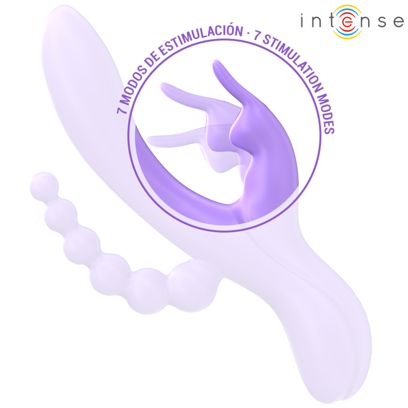 MIKO trippel vibrator med kanin och anal stimulering i lila