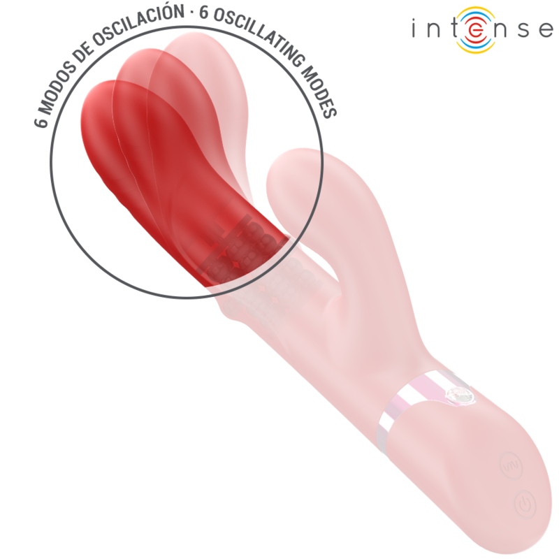 LELE multifunktionell vibrator med rotation och oscillation i röd färg