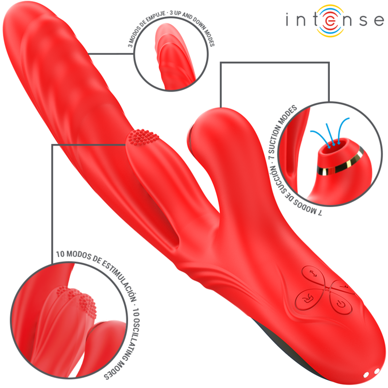 INTENSE KAROL multifunktionell vibrator i röd färg