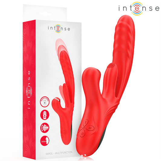 INTENSE KAROL multifunktionell vibrator i röd färg