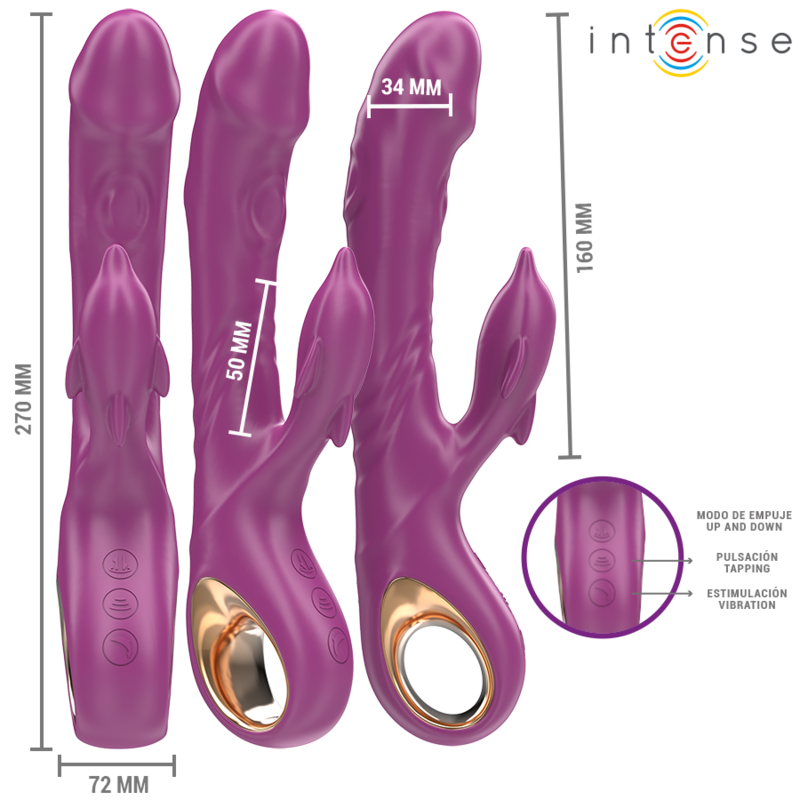 INTENSE - HALLE multifunktionsvibrator med delfinstimulerande tunga i lila