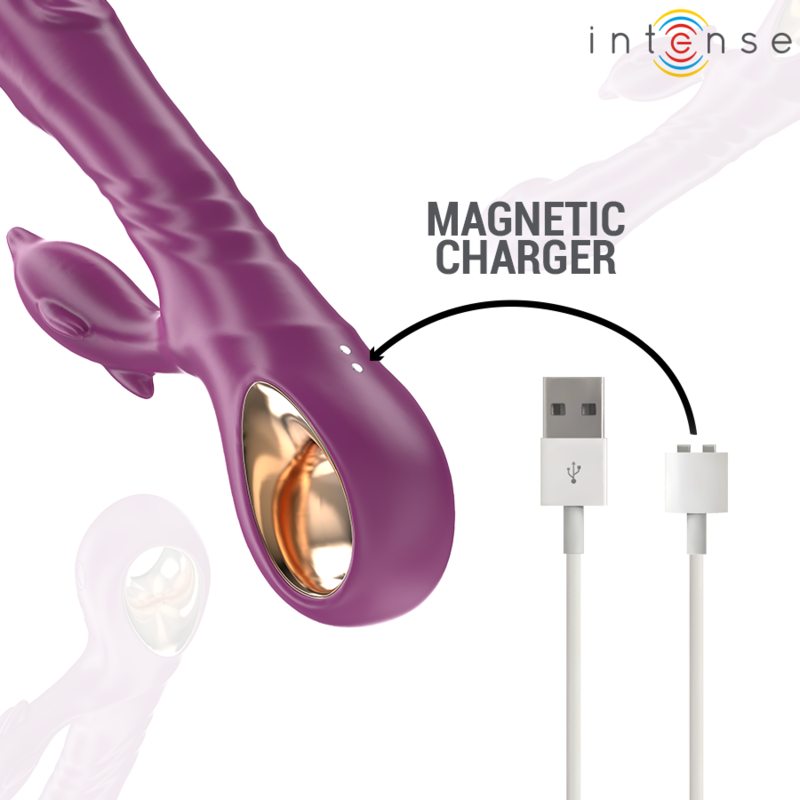 INTENSE - HALLE multifunktionsvibrator med delfinstimulerande tunga i lila