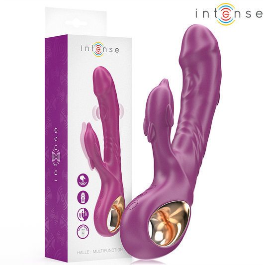 INTENSE - HALLE multifunktionsvibrator med delfinstimulerande tunga i lila