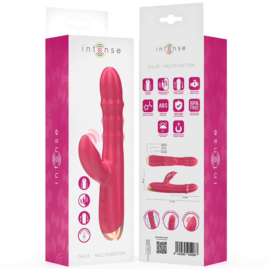 INTENSE CHLOE multifunktionell vibrator 3 i 1 röd