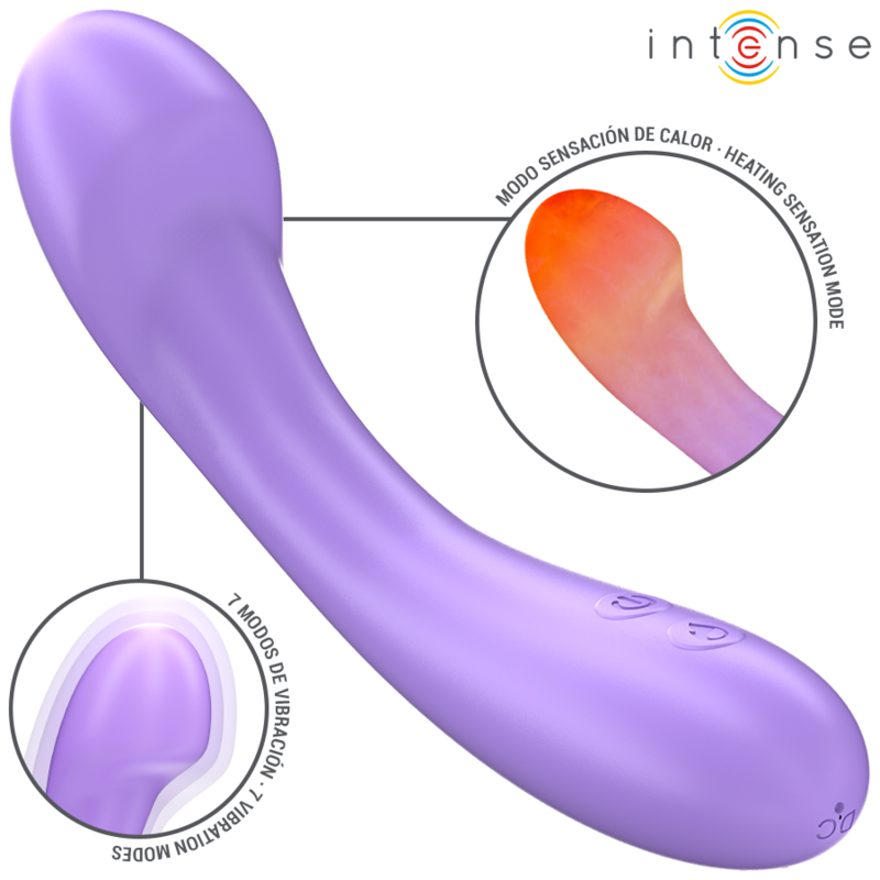 BECKY vibrator 19 cm med värmefunktion och 7 vibrationslägen i lila