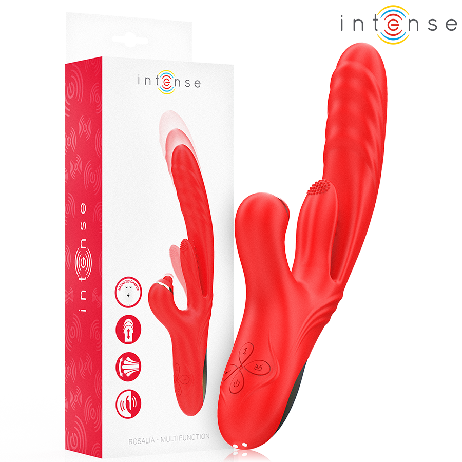 INTENSE ROSALIA multifunktionell vibrator 3 i 1 röd