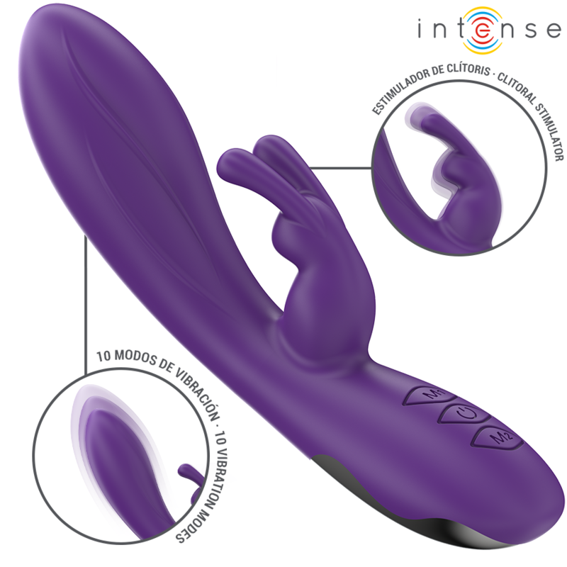 Lila kaninvibrator RANDALL från INTENSE med 10 vibrationslägen