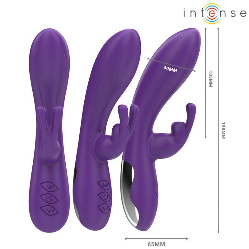 Lila kaninvibrator RANDALL från INTENSE med 10 vibrationslägen