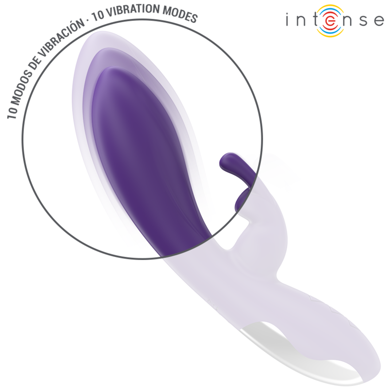 Lila kaninvibrator RANDALL från INTENSE med 10 vibrationslägen