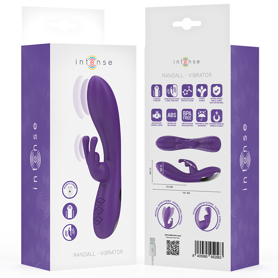 Lila kaninvibrator RANDALL från INTENSE med 10 vibrationslägen