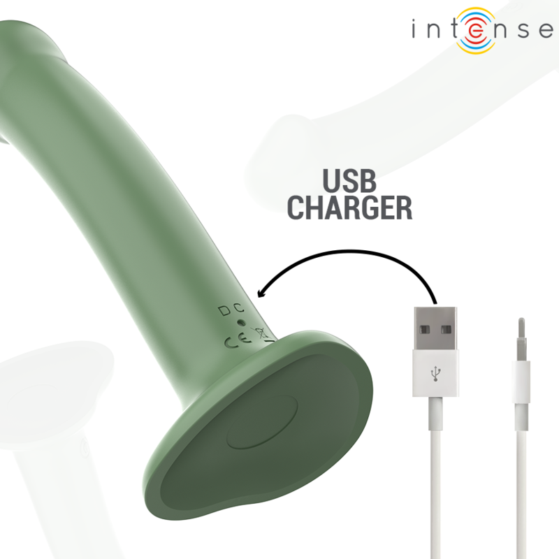 INTENSE - BECCA VIBRATOR MED SUCTION CUP 10 VIBRATIONER GRÖN FJÄRRKONTROLL