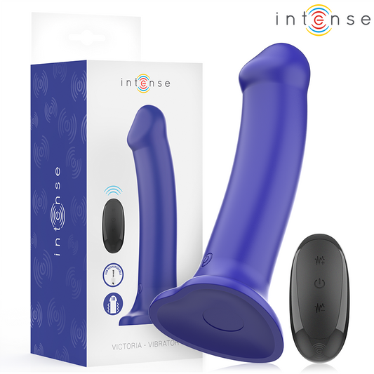 INTENSE VICTORIA vibrator mörkblå med sugkopp och fjärrkontroll