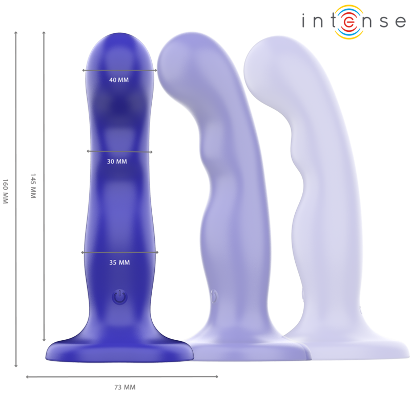 INTENSE SHORTY vibrator med sugkopp och fjärrkontroll i blått