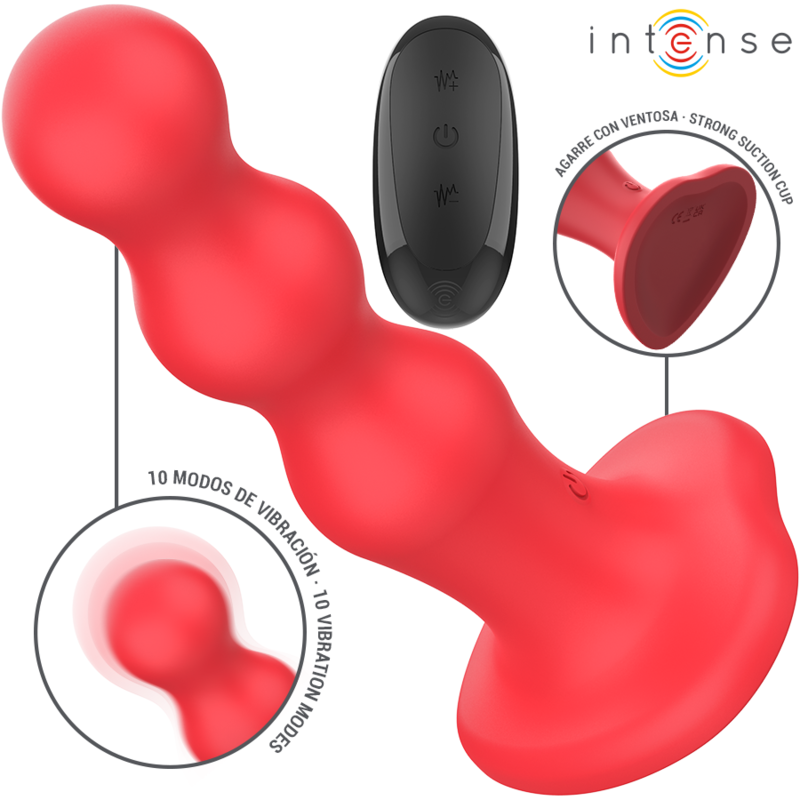 INTENSE - CODY VIBRATOR MED SUCTION CUP RÖD FJÄRRKONTROLL