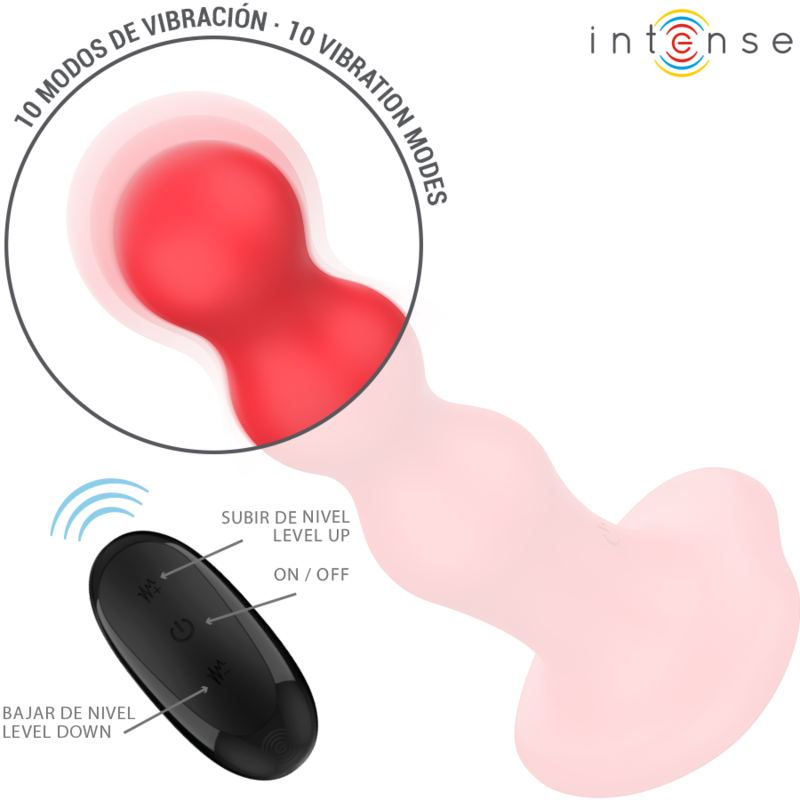 INTENSE - CODY VIBRATOR MED SUCTION CUP RÖD FJÄRRKONTROLL