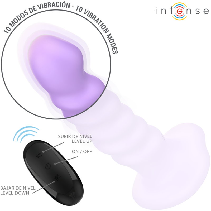INTENSE - BRENDA VIBRATOR STORLEK M SPIRALDESIGN 10 VIBRATIONER LILA FJÄRRKONTROLL