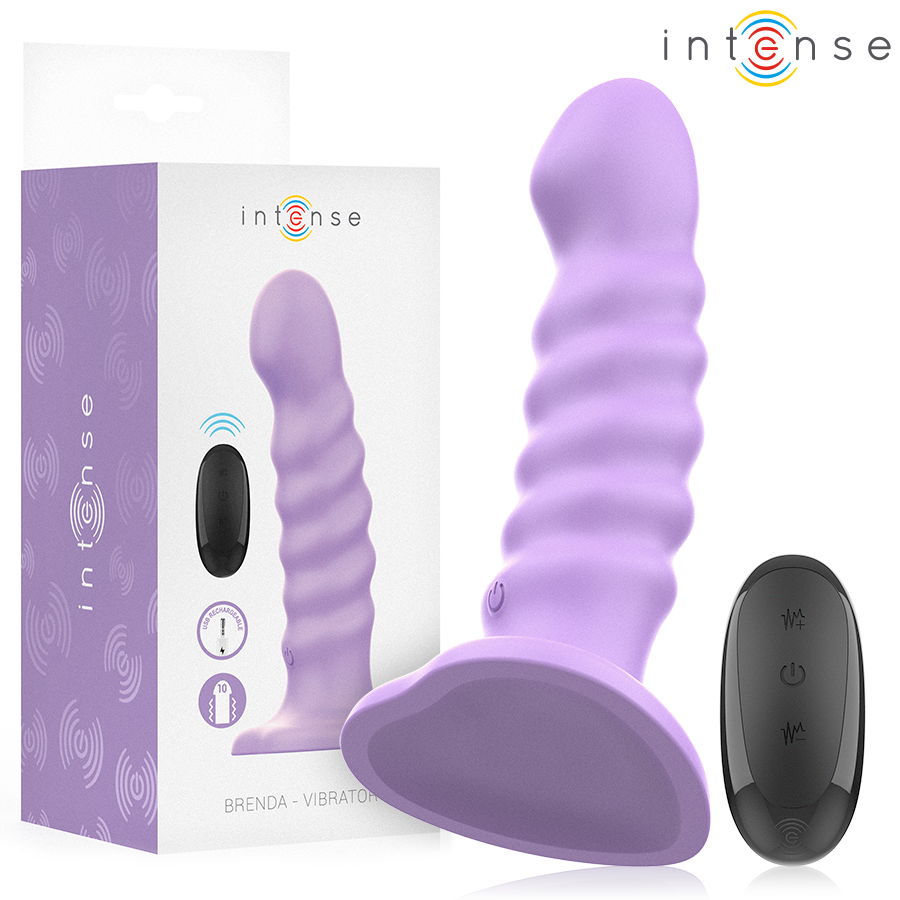 INTENSE - BRENDA VIBRATOR STORLEK M SPIRALDESIGN 10 VIBRATIONER LILA FJÄRRKONTROLL