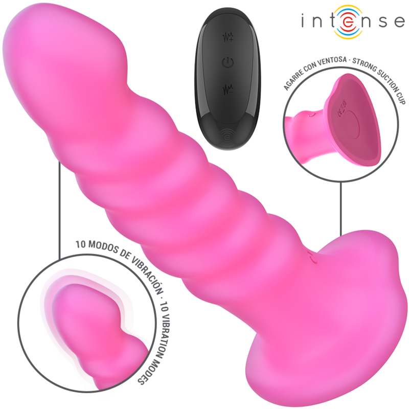 CINDY vibrator i rosa med spiraldesign och fjärrkontroll