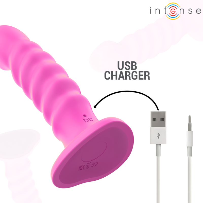 CINDY vibrator i rosa med spiraldesign och fjärrkontroll