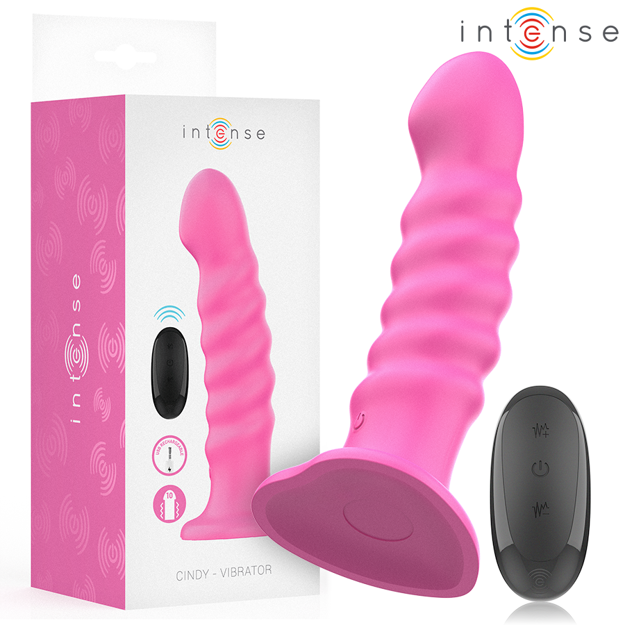 CINDY vibrator i rosa med spiraldesign och fjärrkontroll