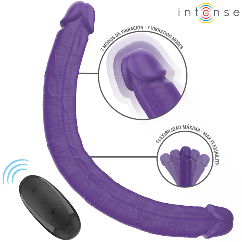INTENSE - GUNTER DILDO DOUBLE VIBRATOR 40 CM LILA FJÄRRKONTROLL