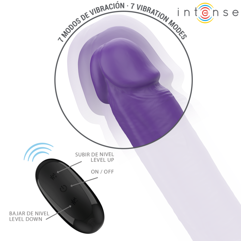 INTENSE - GUNTER DILDO DOUBLE VIBRATOR 40 CM LILA FJÄRRKONTROLL