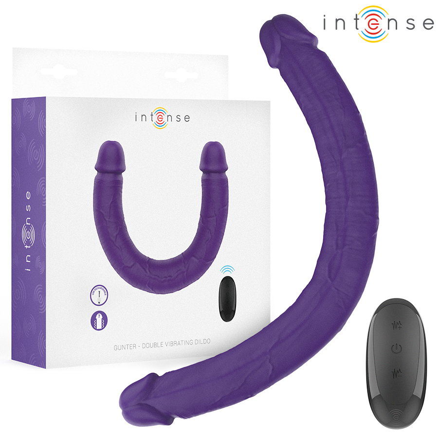 INTENSE - GUNTER DILDO DOUBLE VIBRATOR 40 CM LILA FJÄRRKONTROLL